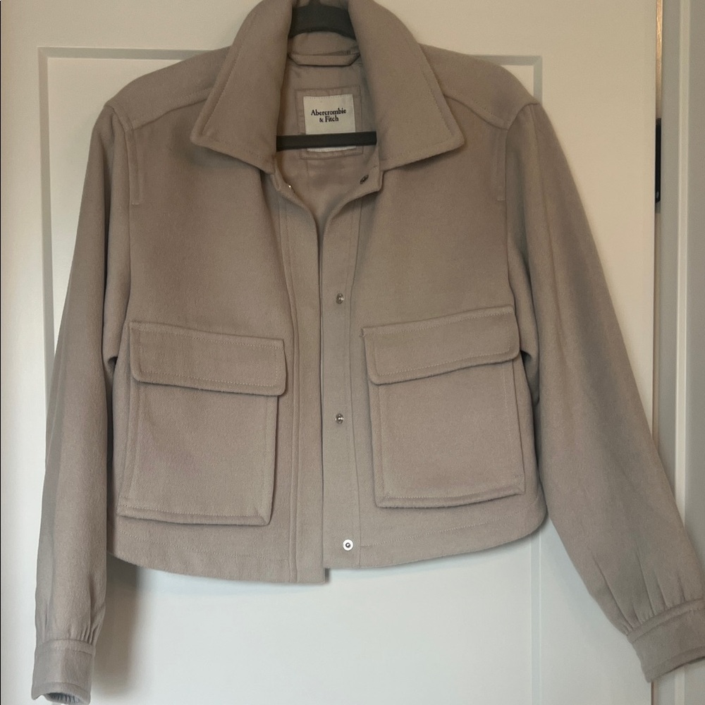 Abercrombie & Fitch Taupe Utility Cropped Jacket